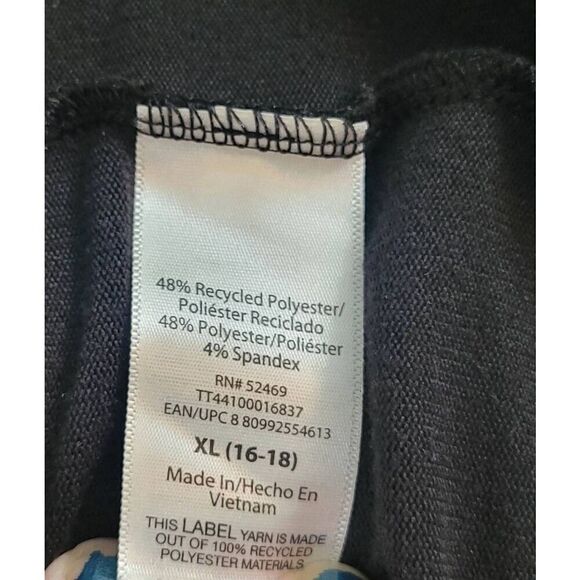 Time and True XL (16-18) Women's Long Sleeve Black Recycled Poly Scoop Neck Blou - Picture 5 of 5